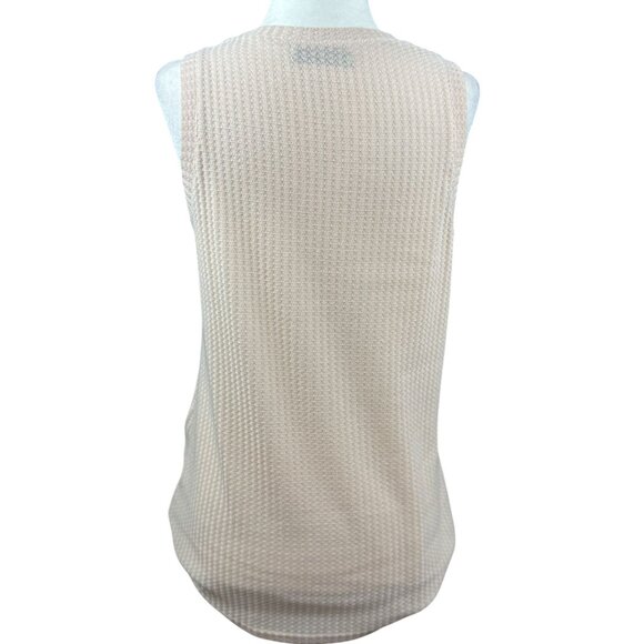 NEW Sarin Mathews Sleeveless Knit Tank Top Nude Waffle Texture Women M Fashion - Picture 3 of 9